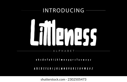 Littleness vector brush style font, alphabet, typeface