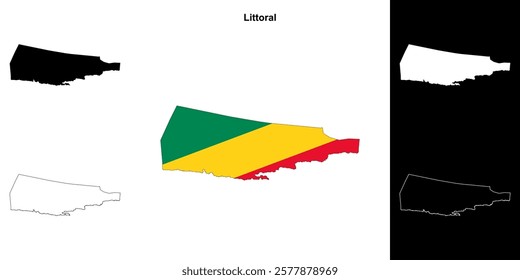 Littoral department outline map set