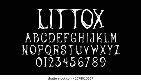 Littox is a Horror Brush Display Font. fun character with a bit brush stroke. To give you an extra creative work. This font is good for Headline, logo design, Social media, Movie Titles, Books Titles.