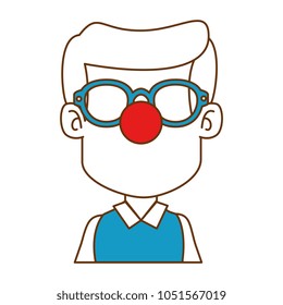 litttle boy with clown nose