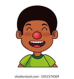 litttle boy with clown nose