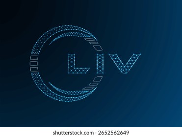 LIV low poly letter logo vector design. LIV lower poly logo design. Low poly logo.