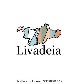 Livadeia city map, vector file map of Turkey, Geometric Map of Turkey Vector Design Template. Editable Stroke