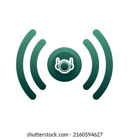 live astronaut logo gradient design template icon