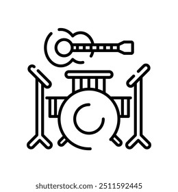 Live Band Outline Icon, Vector illustration