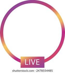live banner circle template vector illustration