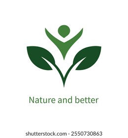 live better and fresh with green nature healty and happy related logo