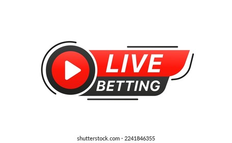 Live betting isolated vector icon. Paper sticker for gambling. Live betting flat web banner for mobile app design. Vector illustration