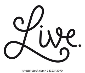 LIVE black vector calligraphic banner