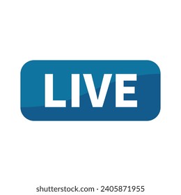 Live In Blue Rectangle Shape For Information Sign Announcement Business Marketing Social Media Streaming
