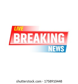 Live Breaking News banner. Vector illustration. Contains transparent elements