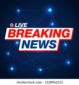 Live Breaking News Blue Background Vector