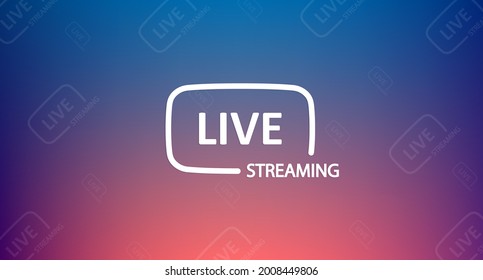 Live broadcast background. Online broadcasting, streaming, blog. Vector illustration