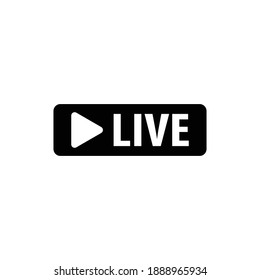 Live broadcast button black vector icons