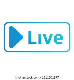 Icono de transmisión en vivo. Caricatura del icono del vector de transmisión en vivo para el diseño web aislado en fondo blanco