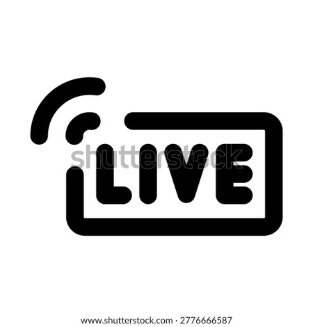 Live broadcast icon. Editable line icon. Modern outline icon vector featuring live streaming camera broadcast signal waves antenna minimal design