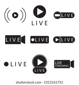 live broadcast icon vector template illustration logo design