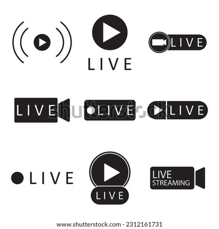 live broadcast icon vector template illustration logo design