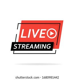 Live broadcast. The red symbol of live broadcasting and live broadcasting, broadcasting, online broadcasting. Vector illustration.