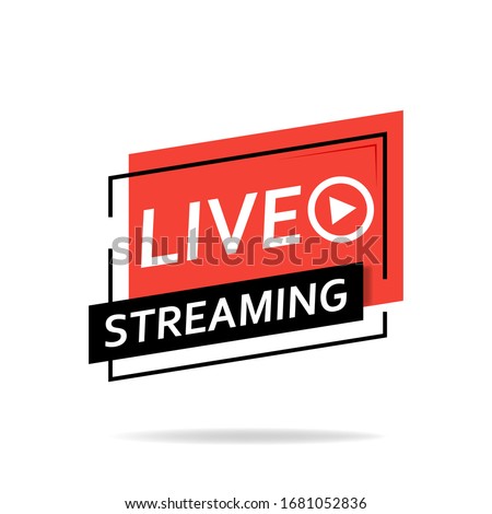 Live broadcast. The red symbol of live broadcasting and live broadcasting, broadcasting, online broadcasting. Vector illustration.