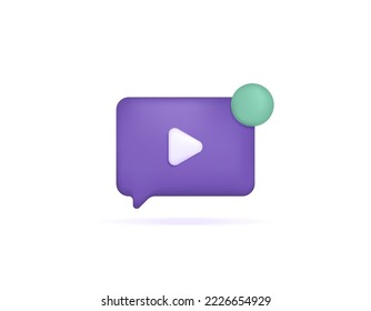 live broadcast or live streaming. live chat. symbols video. 3D and realistic concept design. graphic elements