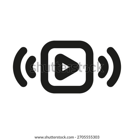 Live Broadcasting Icon. Modern professional minimal line graphic illustrating real-time media, streaming, news coverage and online transmission
