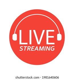 Transmisión en vivo. El símbolo rojo de la transmisión en vivo y en directo.