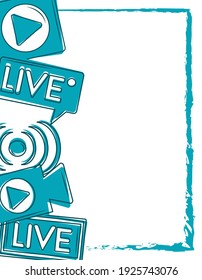 transmisión en vivo de noticias de vídeo, televisión streaming diseño de canal en línea ilustración vectorial diseño azul
