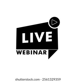 Live Button Bubble logo icon. Live Webinar button icon vector