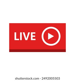 Live button icon illustrated on background