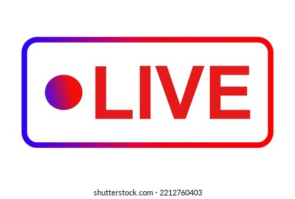Live button icon for stream news and tv