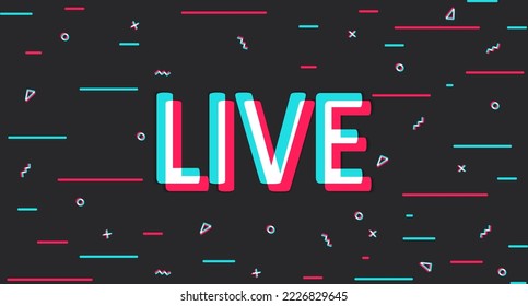 Live button. Online broadcast, viewing. Background for watching video content. Vector illustration