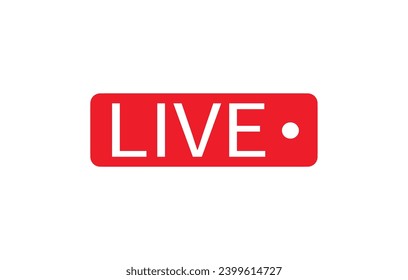 live button in the social media, broadcast sign on internet