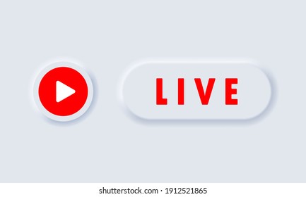 Live button. Live stream. Social media concept. Blogging. Vector EPS 10. Isolated on white background