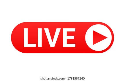 Live Button Template Icon Isolated On Stock Vector (Royalty Free ...