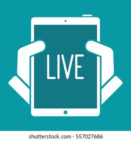 Live button - Vector icon for computer website or application