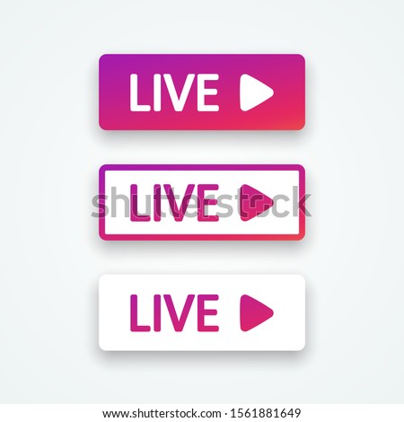 Live buttons, element interface bubble. Set colorful gradient buttons with shadow. Templates web button, app, ui. Blogging. Social media concept. Vector illustration. EPS 10