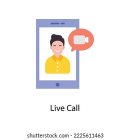 Live Call vector Flat  Icons. Simple stock illustration