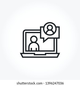 Live Call vector out line icon