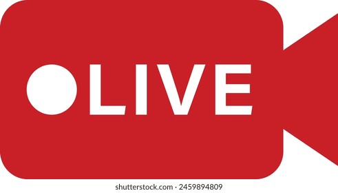 Live camera icon isolated on white background  . Live stream icon vector