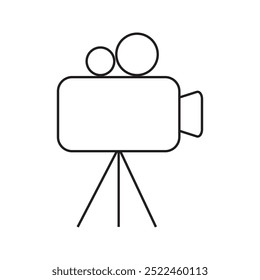 live camera icon vector black line white background