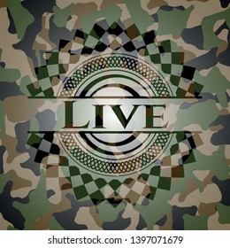 Live camo emblem. Vector Illustration. Detailed.