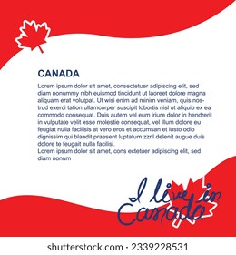 I live in Canada banner with red maple leaf.