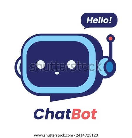 live chat ai bot robot head sign icon logo smart voice online support service flat minimal vector character business concept website and mobile symbol illustration hello callout bubble on top button