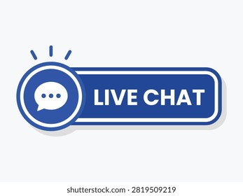 Live chat banner vector with customer support messaging concept ideal for business websites online assistance help desks communication platforms branding and commercial marketing design projects