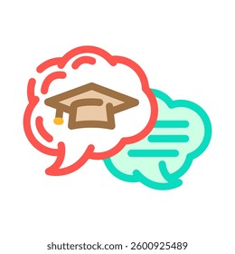 live chat bubble education platform color icon vector. live chat bubble education platform sign. isolated symbol illustration
