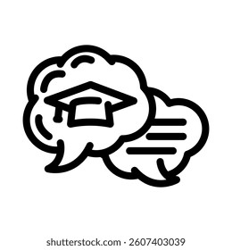 live chat bubble education platform line icon vector. live chat bubble education platform sign. isolated contour symbol black illustration