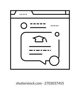 live chat bubble bildung plattform linie symbol vektor. Live-Chat Blase Bildung Plattform Zeichen. isoliertes Kontursymbol, schwarze Illustration