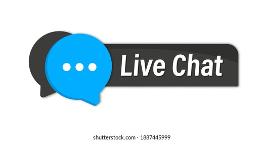 Live Chat button. Online support call center. Customer support. Chat messenger icon for web landing page, ui, mobile app, banner template. Client support button online chatting for advises