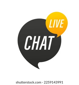 botón Chat en vivo. Centro de llamadas de asistencia en línea. Asistencia al cliente. Icono de mensajería de chat para la página de aterrizaje web, ui, concepto de negocio de mensajería de chat de aplicaciones móviles. Ilustración del vector